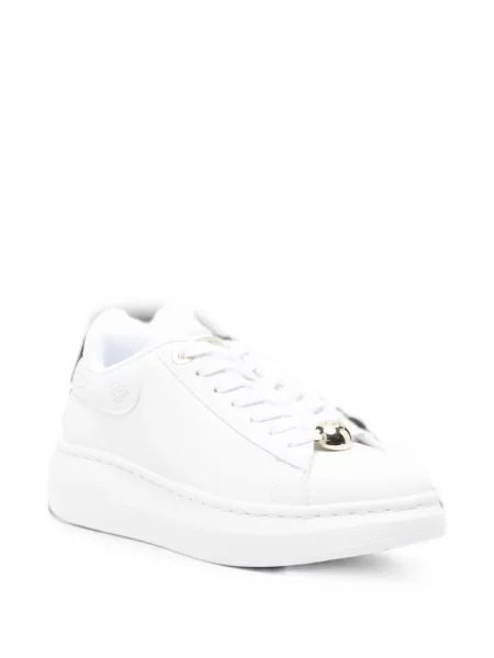 Sneakerși Guess cu platformă cu autograf alb
