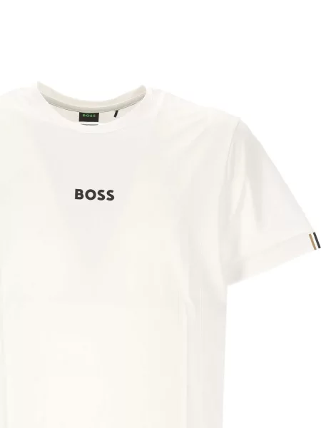 Tricou Boss cu imagine alb