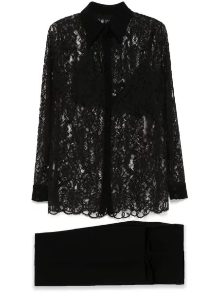 Pantaloni Saiid Kobeisy din dantelă negru