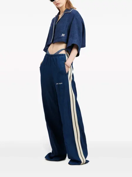 Dryžuotos kelnės Palm Angels mėlyna