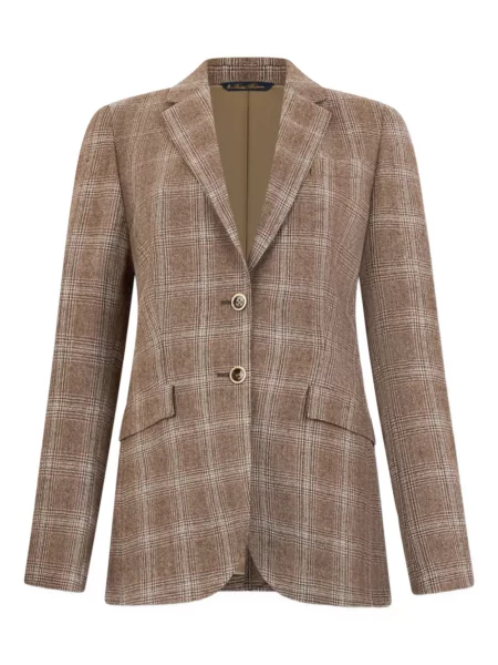 Sacou Brooks Brothers de lână în carouri maro