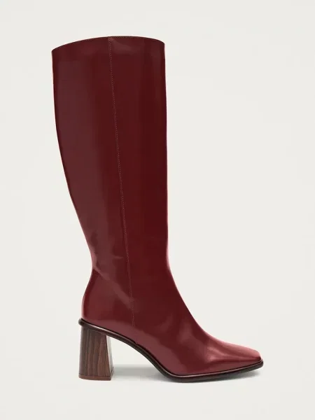 Alohas ghete de piele East Sleek cu drept bordo