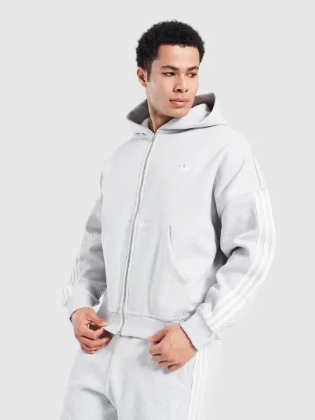 Adidas Bluza Rozpinana Z Kapturem Signature szara
