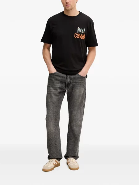 Tricou Just Cavalli cu imagine negru