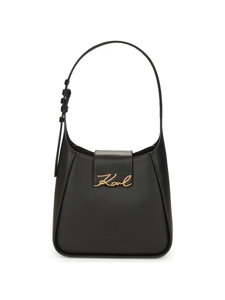 Geanta de piele Karl Lagerfeld K/Signature negru