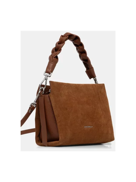 Torebka crossbody Coccinelle zamszowa brązowa