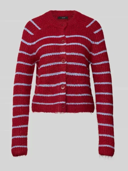Kurtka z dzianiny o kroju regular fit z dodatkiem wełny model ‘AWESOME SHINE’ Vero Moda bordowa