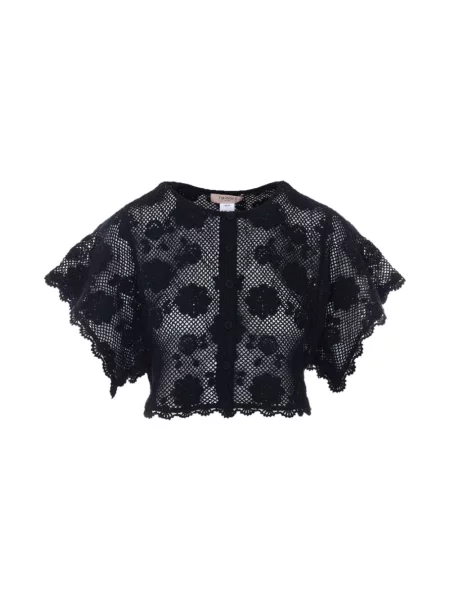 Kardigan Twinset z krótkim rękawem czarny