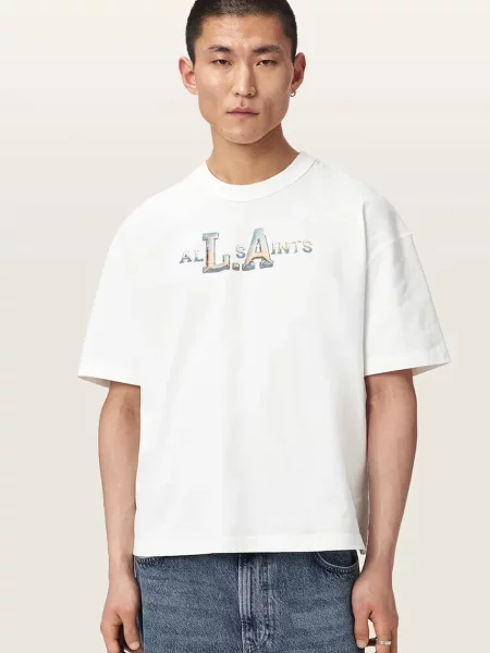 AllSaints tricou pentru bărbați din ANGELINO alb