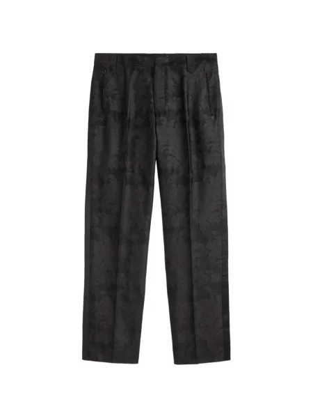 Pantaloni Ralph Lauren Rrl de mătase negru