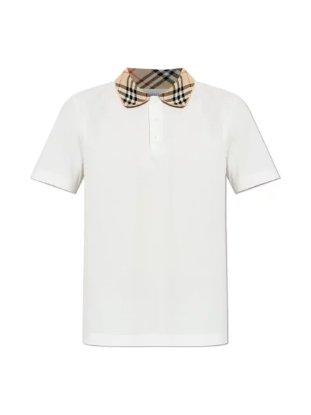 Koszulka polo Burberry w kratę biała
