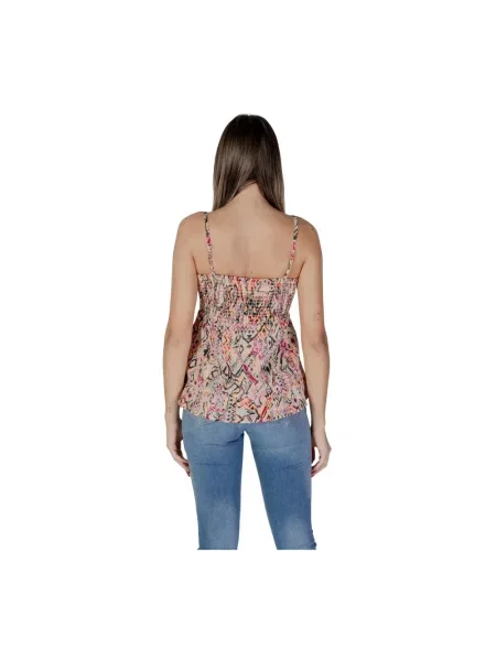 Wielobarwność top B.young w geometryczne wzory bez ramiączek czarny