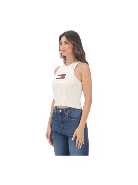 Top Tommy Jeans beżowy