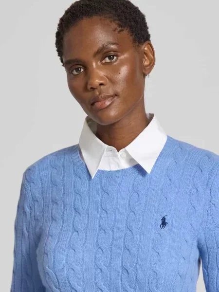 Sweter w kroju regular fit z mieszanki wełny i kaszmiru JULIANNA' Polo Ralph Lauren niebieski