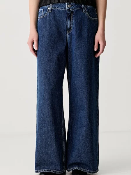 Karl Lagerfeld Jeans blugi wide leg pentru femei albastru