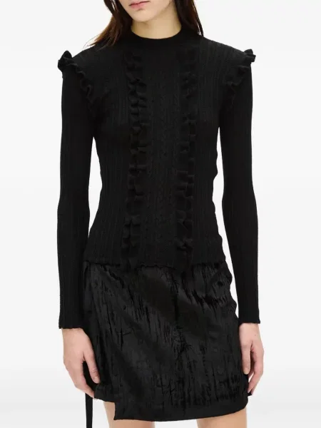 Pulover Ann Demeulemeester cu volane negru