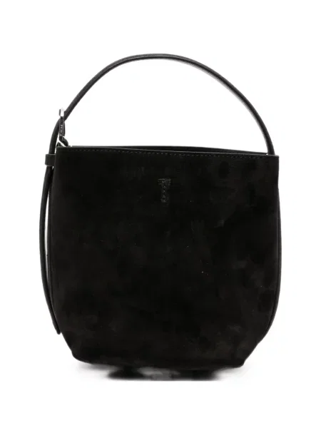 Cu centură geantă shopper Toteme din piele de căprioară negru