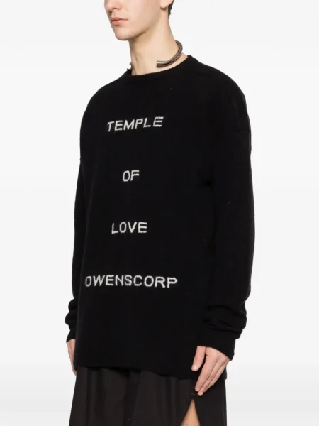 Пуловер Rick Owens с кръгло деколте черно