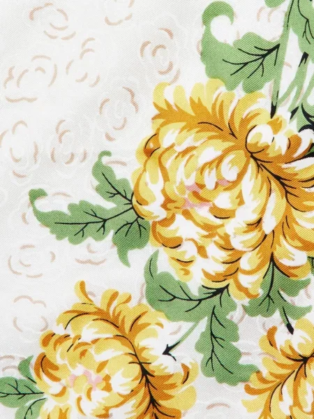 Fular Tory Burch de mătase cu model floral alb