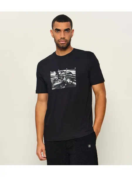 HUGO Tricou Dikems negru