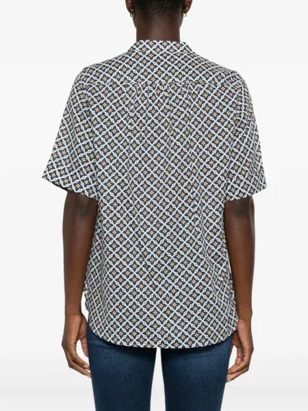 Cămașă Marc O'polo cu imagine cu imprimeu geometric albastru