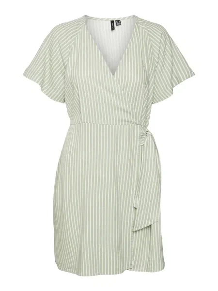 VERO MODA Rochie MYMILO verde pastel alb