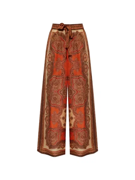 Pantaloni Zimmermann cu model paisley portocaliu