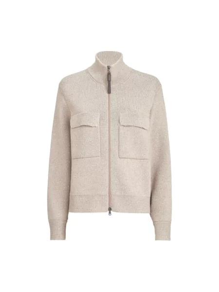 Dzianinowy sweter Brunello Cucinelli szary