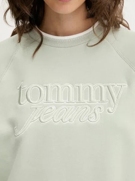 Tommy Jeans bluza z aplikacją zielony