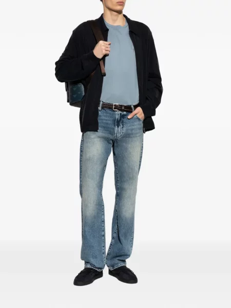 Tricou Giorgio Armani cu broderie albastru