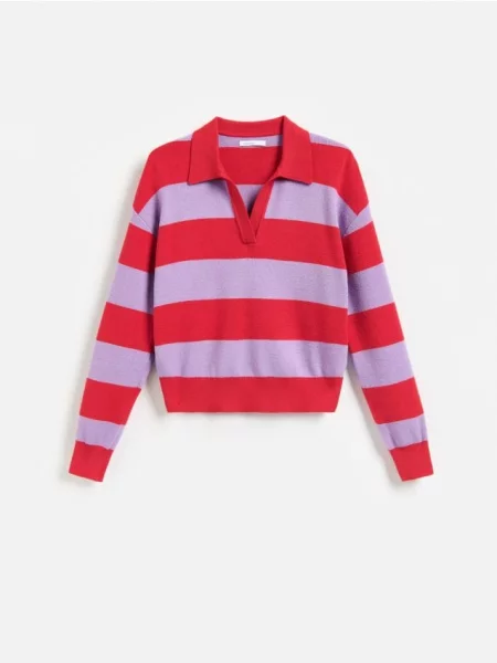 Gulerat tricou polo Reserved roșu
