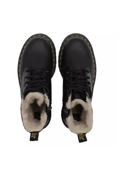 Botki Dr. Martens skórzane na platformie czarne