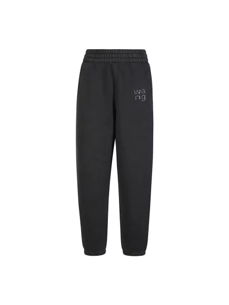 Spodnie T By Alexander Wang z kryształkami czarne