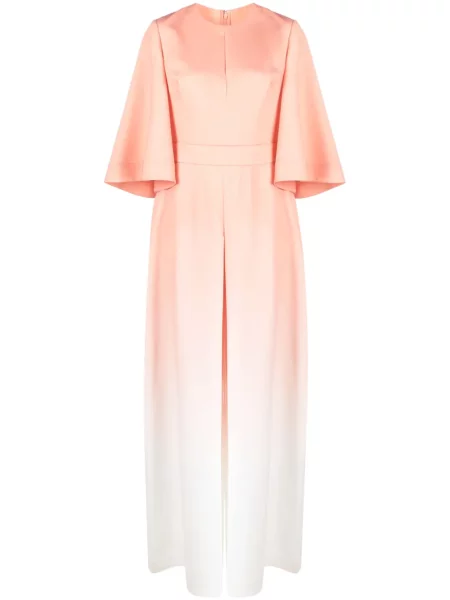 Salopetă Elie Saab de mătase cu gradient portocaliu