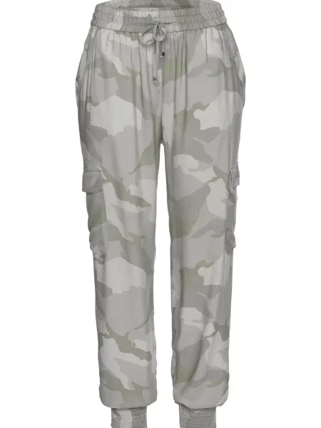 LASCANA Pantaloni cu kaki / deschis gri