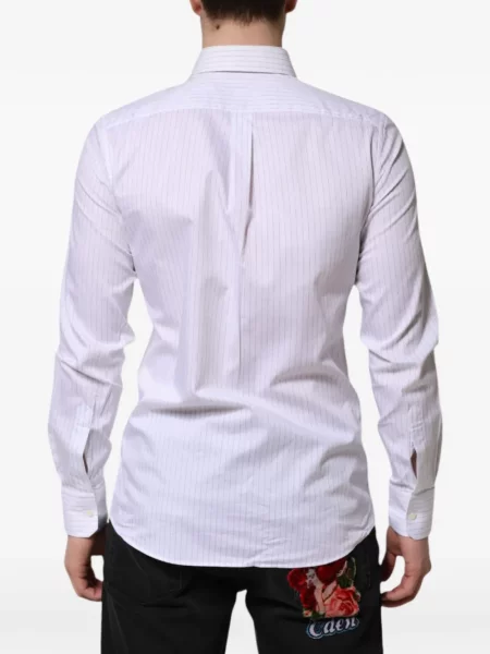 Cămașă Dolce & Gabbana cu dungi din poplin alb