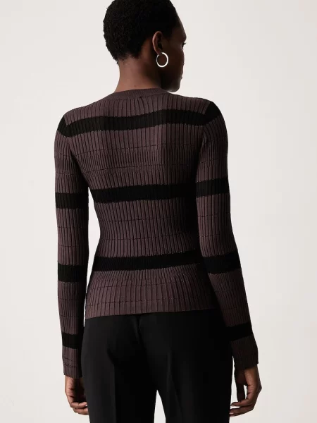 Sisley sweter z wiskozą brązowy