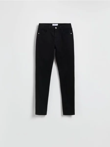 Reserved Jeansy slim mid rise czarny