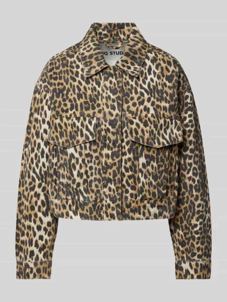 Kurtka jeansowa z z patkami Iq Studio beżowa