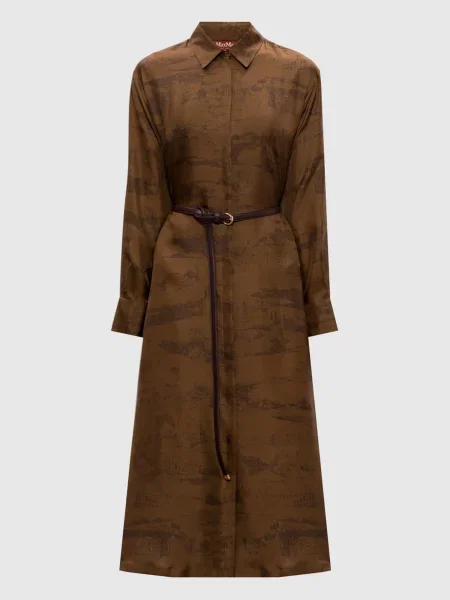 Коричнева сукня-сорочка TSNOB із шовку Max Mara жовта