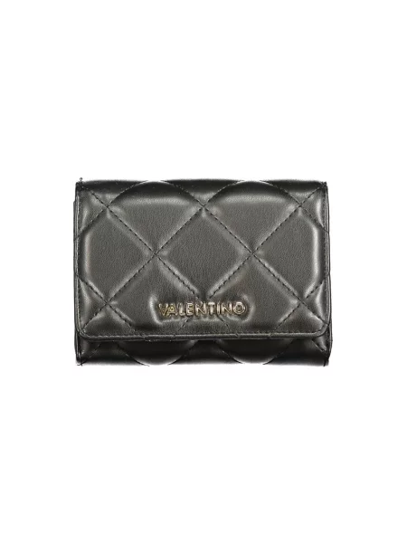 Lniany portfel Valentino czarny