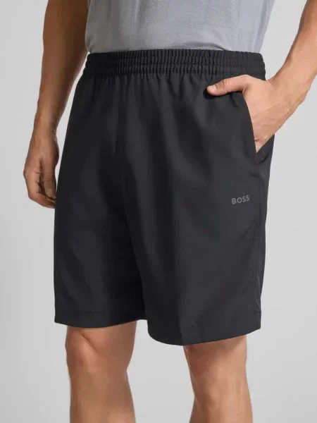 Szorty o kroju regular fit z oddychającego materiału Boss Green czarne