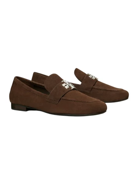Loafersy Tory Burch zamszowe brązowe