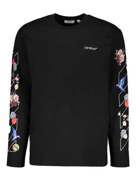 Lung tricou Off-white cu autograf alb