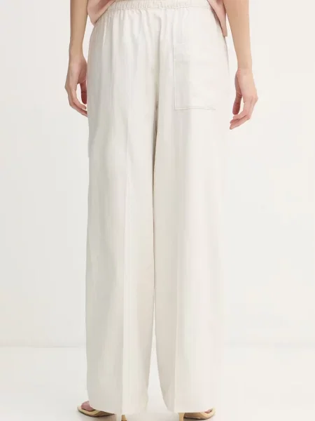 Calvin Klein Jeans spodnie z lnem beżowe