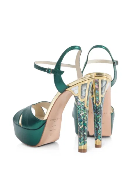 Sandale Freya Rose cu perle cu platformă verde