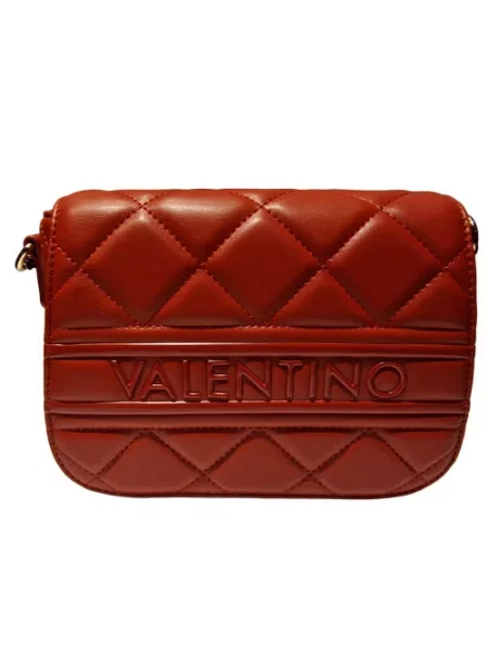 Lniana torebka crossbody Valentino By Mario Valentino z klapami czerwona