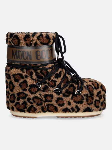 Флисовые леопардовые сапоги Moon Boot