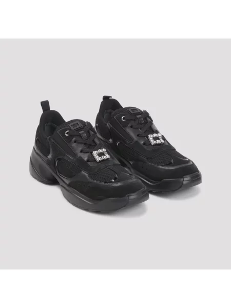 Buty do biegania Roger Vivier sznurowane skórzane do biegania czarne