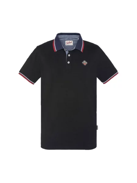 Koszulka polo Schott Nyc z logo czarna